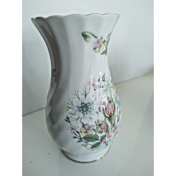 Aynsley Bone China Vase 6" - Wild Tudor Floral Pattern - Picture 7 of 10